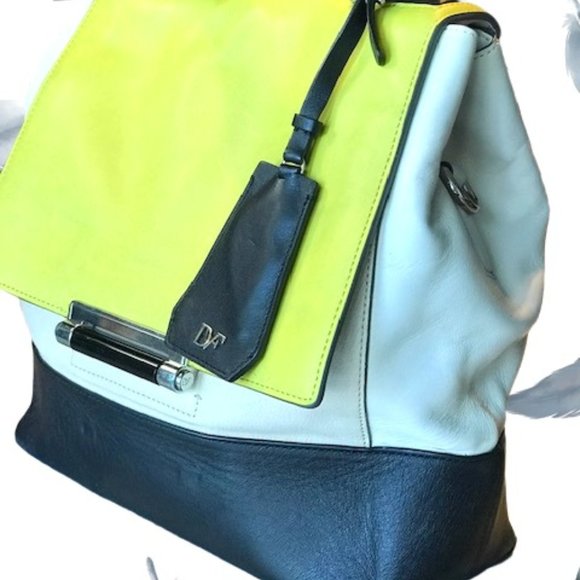 Diane Von Furstenberg Color Block Sachel - Picture 1 of 8